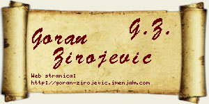 Goran Zirojević vizit kartica